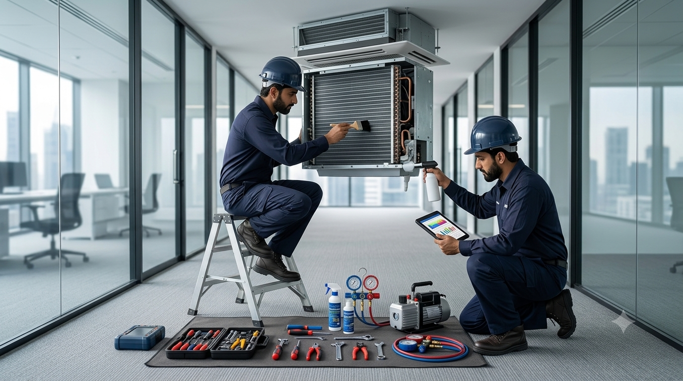 Preventive HVAC maintenance technician